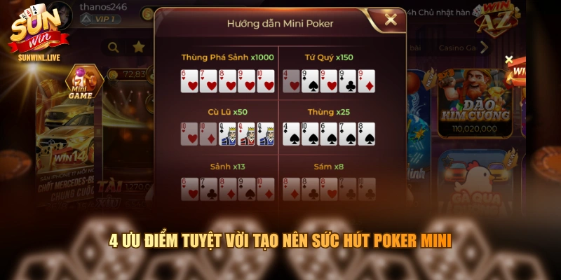 4 ưu điểm tuyệt vời tạo nên sức hút poker mini